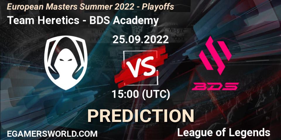 Team Heretics contre BDS Academy : prédiction de match. 25.09.22. LoL, European Masters Summer 2022 - Playoffs