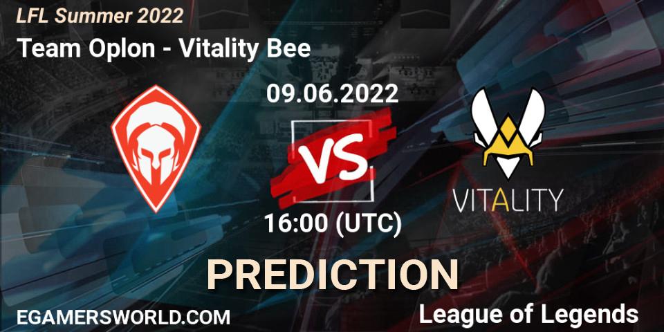 Team Oplon contre Vitality Bee : prédiction de match. 09.06.2022 at 16:00. LoL, LFL Summer 2022