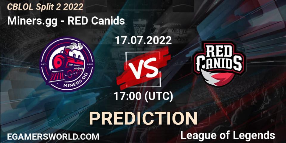 Miners.gg contre RED Canids : prédiction de match. 17.07.2022 at 17:00. LoL, CBLOL Split 2 2022