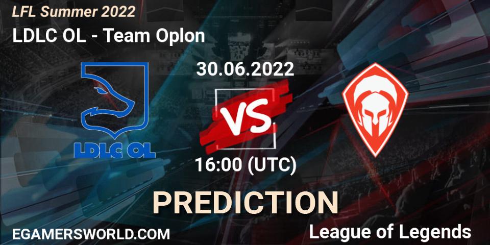 LDLC OL contre Team Oplon : prédiction de match. 30.06.2022 at 16:00. LoL, LFL Summer 2022