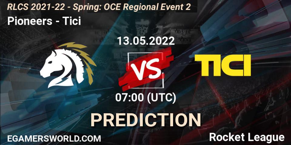 Pioneers contre Tici : prédiction de match. 13.05.2022 at 07:00. Rocket League, RLCS 2021-22 - Spring: OCE Regional Event 2