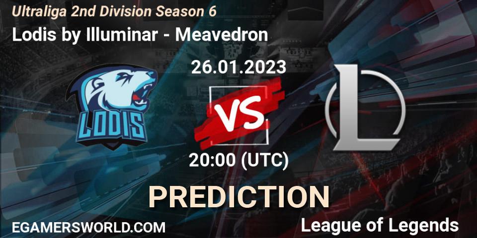Lodis by Illuminar contre Meavedron : prédiction de match. 26.01.2023 at 20:00. LoL, Ultraliga 2nd Division Season 6