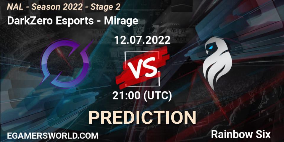 DarkZero Esports contre Mirage : prédiction de match. 13.07.2022 at 21:00. Rainbow Six, NAL - Season 2022 - Stage 2
