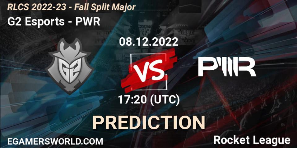 G2 Esports contre PWR : prédiction de match. 08.12.2022 at 17:15. Rocket League, RLCS 2022-23 - Fall Split Major