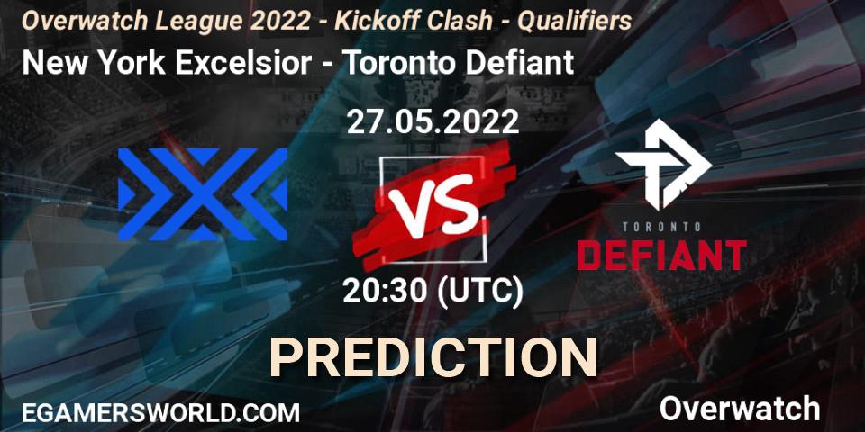 New York Excelsior contre Toronto Defiant : prédiction de match. 27.05.2022 at 20:30. Overwatch, Overwatch League 2022 - Kickoff Clash - Qualifiers