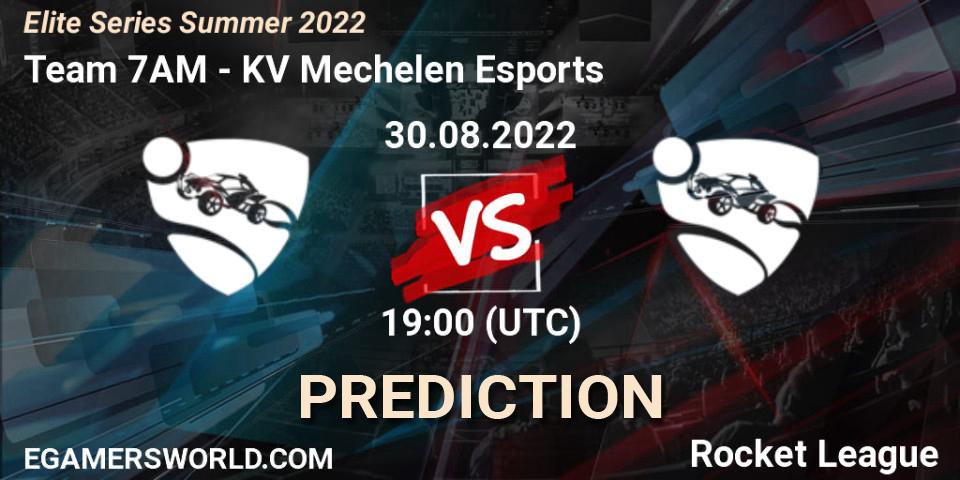 Team 7AM contre KV Mechelen Esports : prédiction de match. 30.08.2022 at 19:00. Rocket League, Elite Series Summer 2022