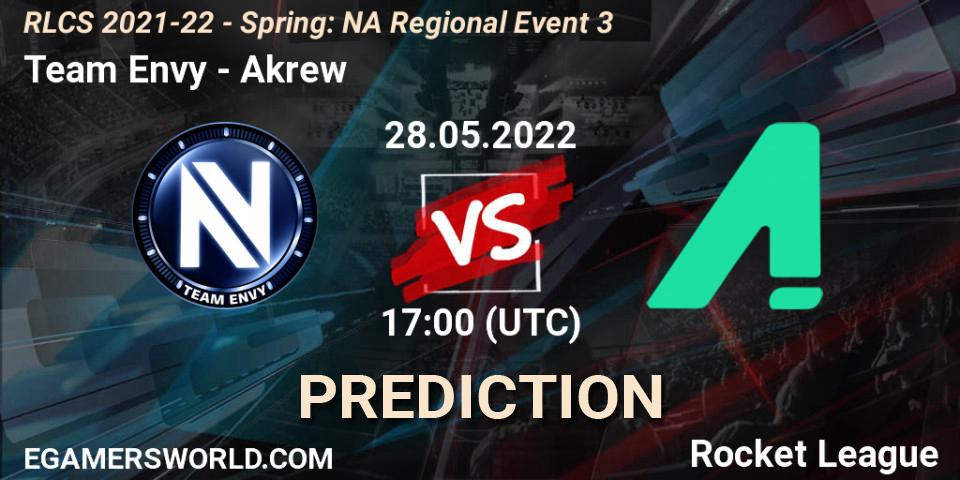 Team Envy contre Akrew : prédiction de match. 28.05.22. Rocket League, RLCS 2021-22 - Spring: NA Regional Event 3
