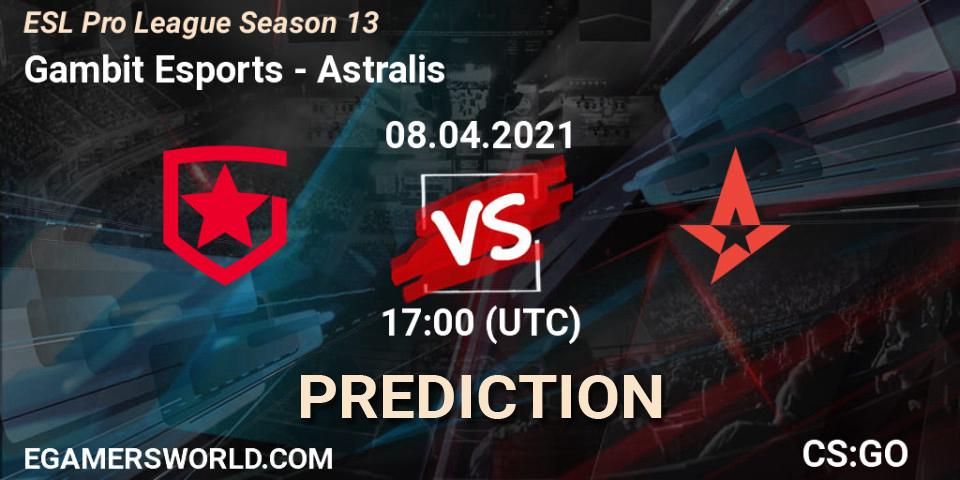 Gambit Esports contre Astralis : prédiction de match. 08.04.21. CS2 (CS:GO), ESL Pro League Season 13