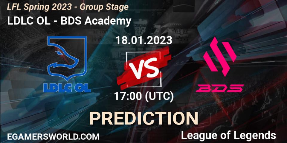 LDLC OL contre BDS Academy : prédiction de match. 18.01.2023 at 17:00. LoL, LFL Spring 2023 - Group Stage