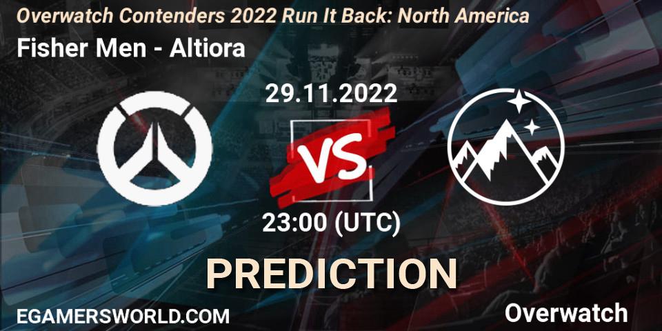 Fisher Men contre Altiora : prédiction de match. 08.12.2022 at 23:00. Overwatch, Overwatch Contenders 2022 Run It Back: North America