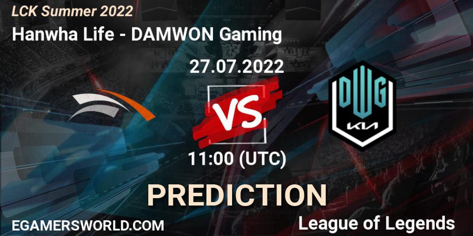 Hanwha Life contre DAMWON Gaming : prédiction de match. 27.07.2022 at 11:00. LoL, LCK Summer 2022