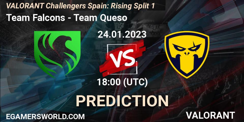 Falcons contre Team Queso : prédiction de match. 24.01.2023 at 18:00. VALORANT, VALORANT Challengers 2023 Spain: Rising Split 1