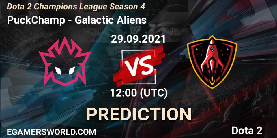 PuckChamp contre Galactic Aliens : prédiction de match. 29.09.2021 at 12:06. Dota 2, Dota 2 Champions League Season 4