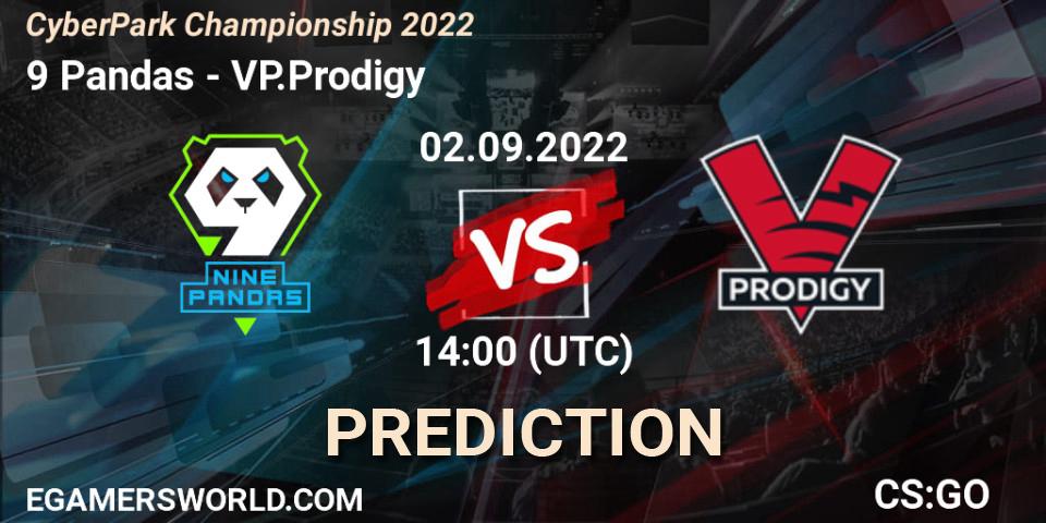 9 Pandas contre VP.Prodigy : prédiction de match. 02.09.2022 at 13:55. Counter-Strike (CS2), CyberPark Championship 2022