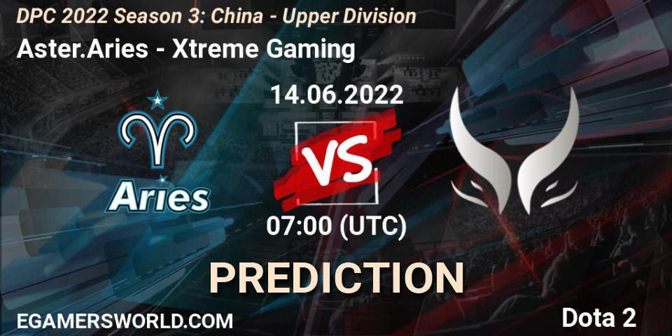 Aster.Aries contre Xtreme Gaming : prédiction de match. 14.06.22. Dota 2, DPC 2021/2022 China Tour 3: Division I