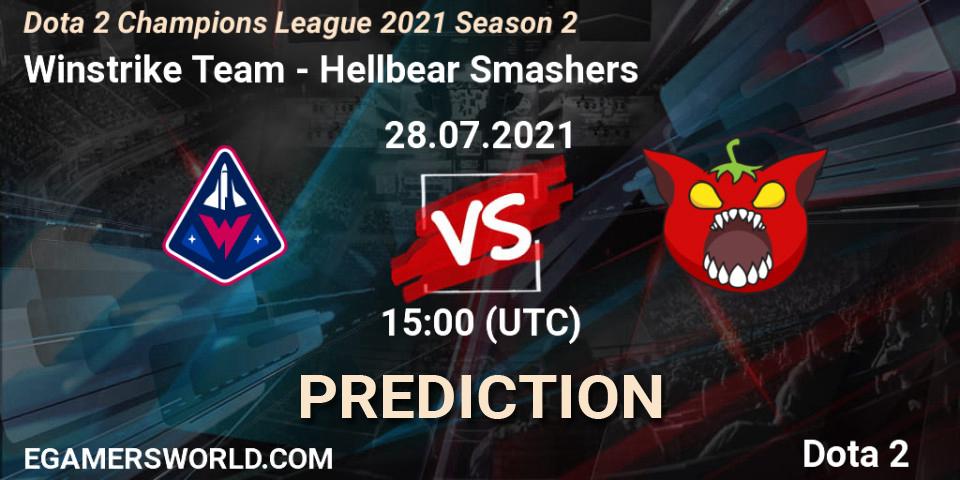 Winstrike Team contre Hellbear Smashers : prédiction de match. 28.07.2021 at 15:00. Dota 2, Dota 2 Champions League 2021 Season 2