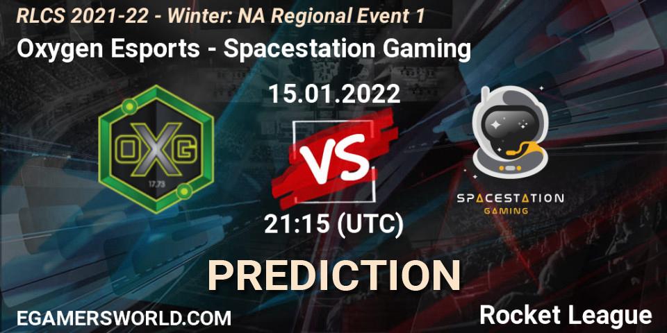 Oxygen Esports contre Spacestation Gaming : prédiction de match. 15.01.2022 at 21:00. Rocket League, RLCS 2021-22 - Winter: NA Regional Event 1