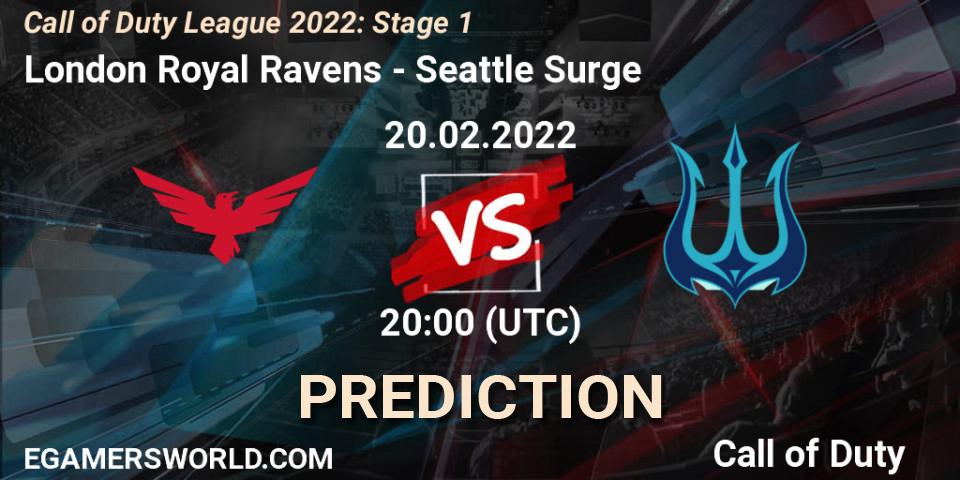 London Royal Ravens contre Seattle Surge : prédiction de match. 20.02.2022 at 20:00. Call of Duty, Call of Duty League 2022: Stage 1