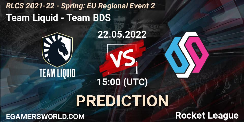 Team Liquid contre Team BDS : prédiction de match. 22.05.2022 at 15:00. Rocket League, RLCS 2021-22 - Spring: EU Regional Event 2