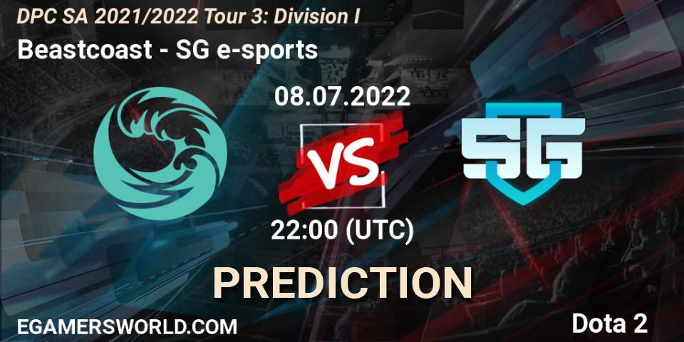 Beastcoast contre SG e-sports : prédiction de match. 08.07.2022 at 22:40. Dota 2, DPC SA 2021/2022 Tour 3: Division I