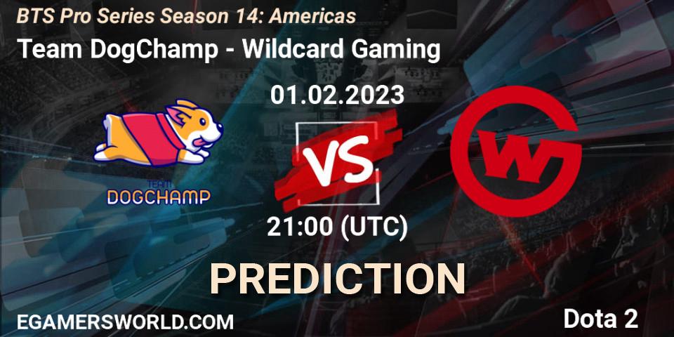 Team DogChamp contre Wildcard Gaming : prédiction de match. 01.02.23. Dota 2, BTS Pro Series Season 14: Americas