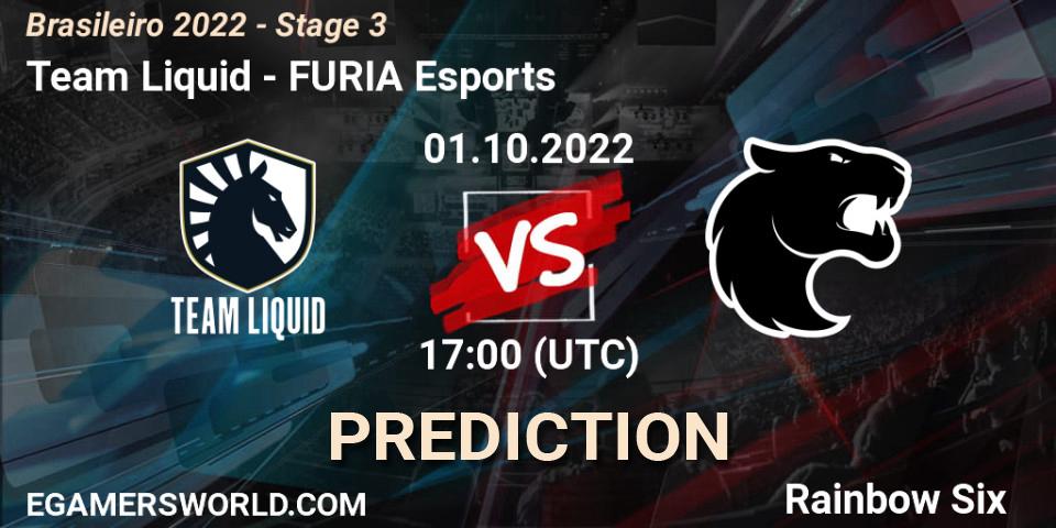 Team Liquid contre FURIA Esports : prédiction de match. 01.10.2022 at 17:00. Rainbow Six, Brasileirão 2022 - Stage 3