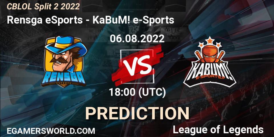 Rensga eSports contre KaBuM! e-Sports : prédiction de match. 06.08.22. LoL, CBLOL Split 2 2022