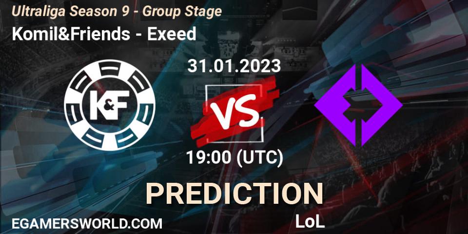 Komil&Friends contre Exeed : prédiction de match. 31.01.23. LoL, Ultraliga Season 9 - Group Stage