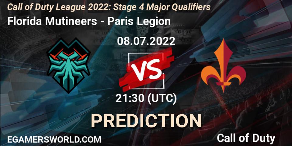 Florida Mutineers contre Paris Legion : prédiction de match. 08.07.2022 at 21:30. Call of Duty, Call of Duty League 2022: Stage 4