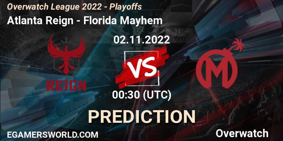 Atlanta Reign contre Florida Mayhem : prédiction de match. 02.11.22. Overwatch, Overwatch League 2022 - Playoffs