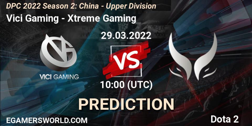 Vici Gaming contre Xtreme Gaming : prédiction de match. 29.03.2022 at 12:18. Dota 2, DPC 2021/2022 Tour 2 (Season 2): China Division I (Upper)