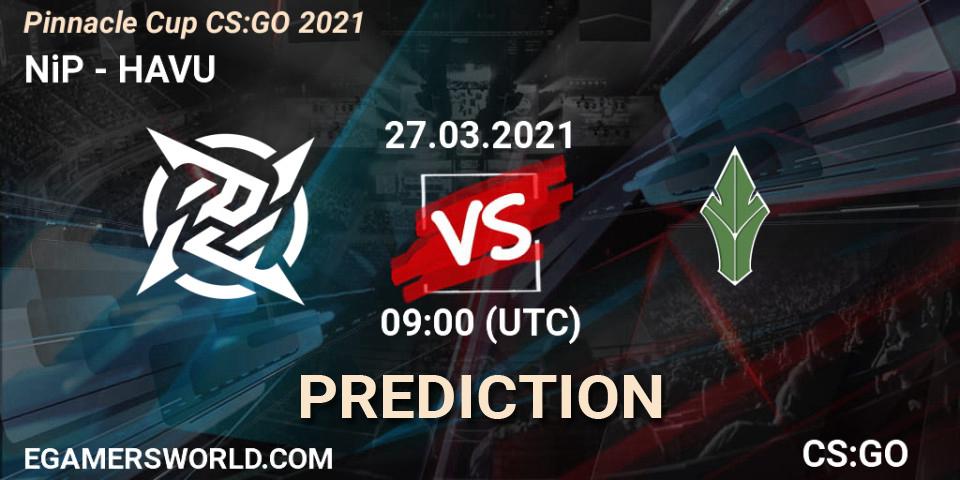NiP contre HAVU : prédiction de match. 27.03.2021 at 19:00. Counter-Strike (CS2), Pinnacle Cup #1
