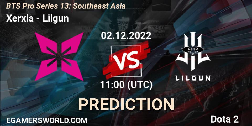 Xerxia contre Lilgun : prédiction de match. 02.12.22. Dota 2, BTS Pro Series 13: Southeast Asia