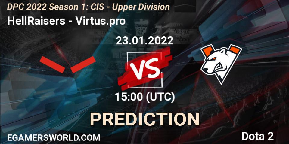 HellRaisers contre Virtus.pro : prédiction de match. 23.01.2022 at 17:02. Dota 2, DPC 2022 Season 1: CIS - Upper Division