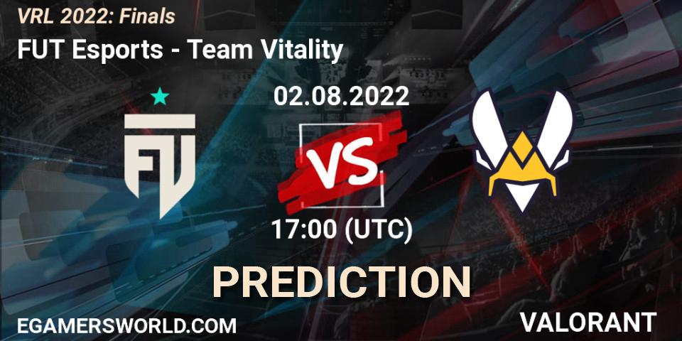 FUT Esports contre Team Vitality : prédiction de match. 02.08.2022 at 16:45. VALORANT, VRL 2022: Finals
