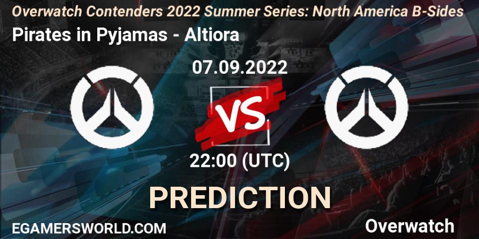 Pirates in Pyjamas contre Altiora : prédiction de match. 07.09.2022 at 22:00. Overwatch, Overwatch Contenders 2022 Summer Series: North America B-Sides
