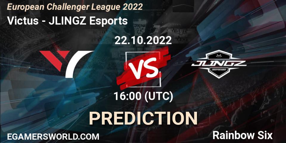 Victus contre JLINGZ Esports : prédiction de match. 22.10.2022 at 16:00. Rainbow Six, European Challenger League 2022