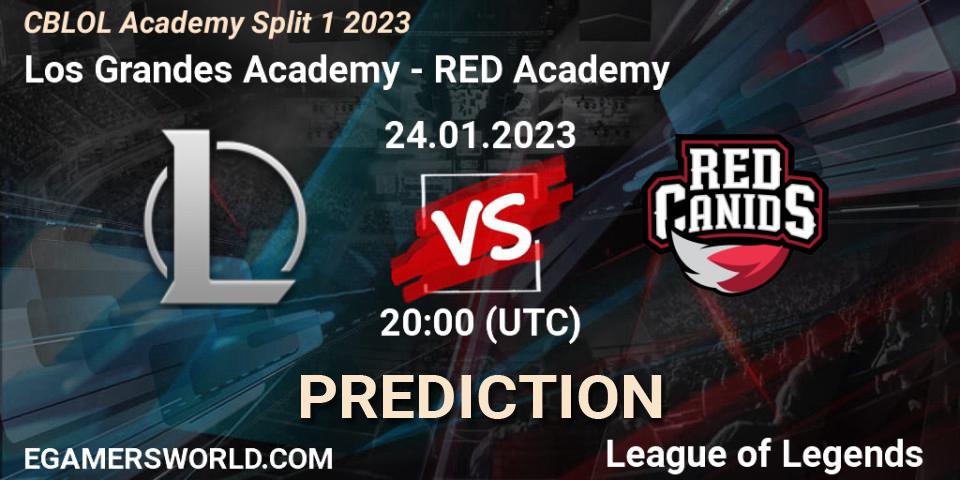 Los Grandes Academy contre RED Academy : prédiction de match. 24.01.2023 at 20:00. LoL, CBLOL Academy Split 1 2023