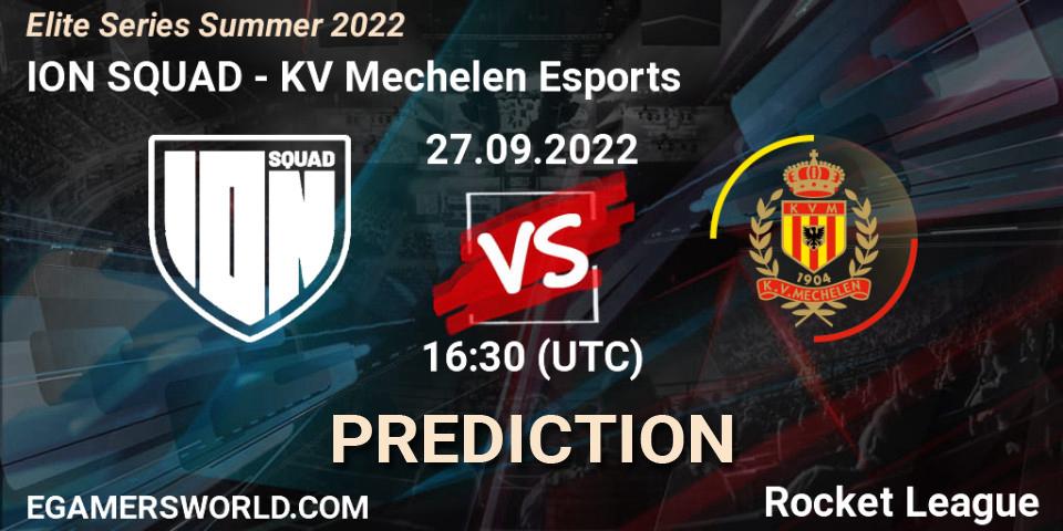 ION SQUAD contre KV Mechelen Esports : prédiction de match. 27.09.2022 at 16:30. Rocket League, Elite Series Summer 2022