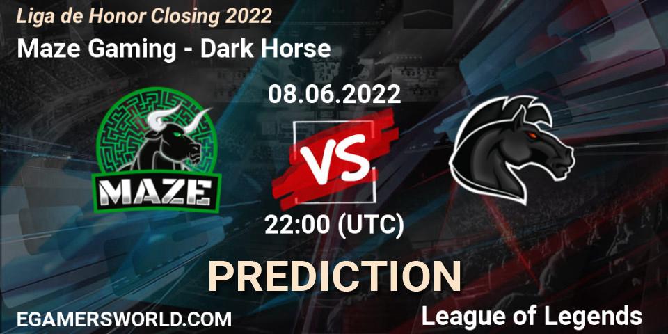 Maze Gaming contre Dark Horse : prédiction de match. 08.06.2022 at 22:00. LoL, Liga de Honor Closing 2022