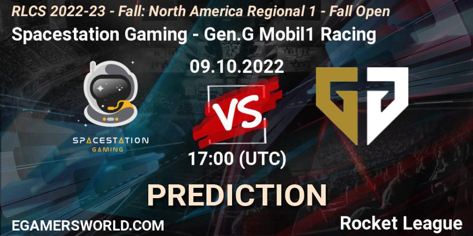 Spacestation Gaming contre Gen.G Mobil1 Racing : prédiction de match. 09.10.2022 at 17:00. Rocket League, RLCS 2022-23 - Fall: North America Regional 1 - Fall Open