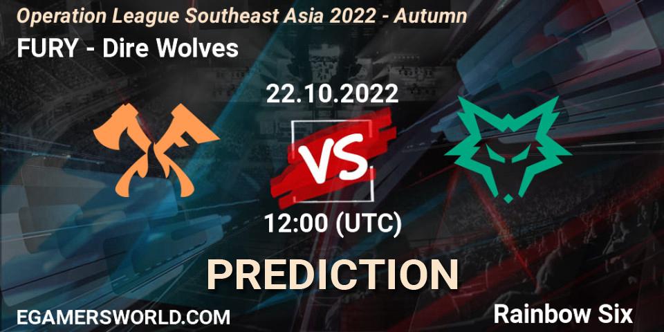 FURY contre Dire Wolves : prédiction de match. 22.10.2022 at 12:00. Rainbow Six, Operation League Southeast Asia 2022 - Autumn