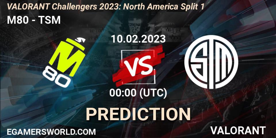 M80 contre TSM : prédiction de match. 09.02.23. VALORANT, VALORANT Challengers 2023: North America Split 1