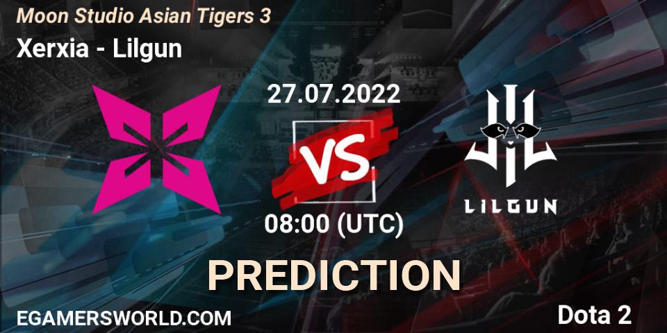 Xerxia contre Lilgun : prédiction de match. 27.07.2022 at 08:25. Dota 2, Moon Studio Asian Tigers 3