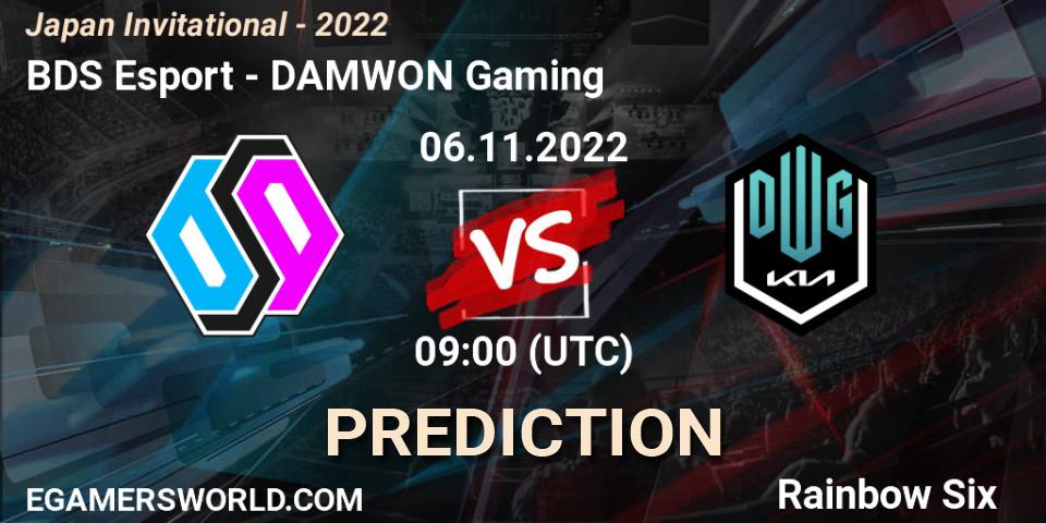 BDS Esport contre DAMWON Gaming : prédiction de match. 06.11.2022 at 09:00. Rainbow Six, Japan Invitational - 2022