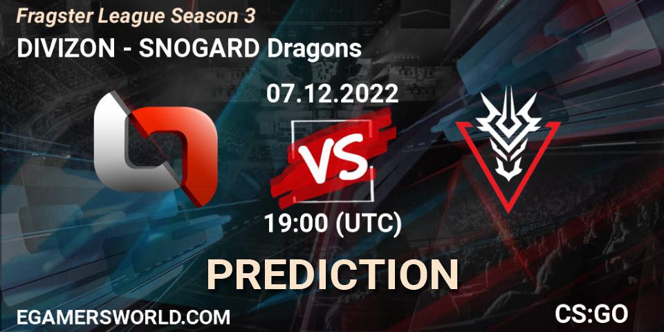 DIVIZON contre SNOGARD Dragons : prédiction de match. 07.12.22. CS2 (CS:GO), Fragster League Season 3
