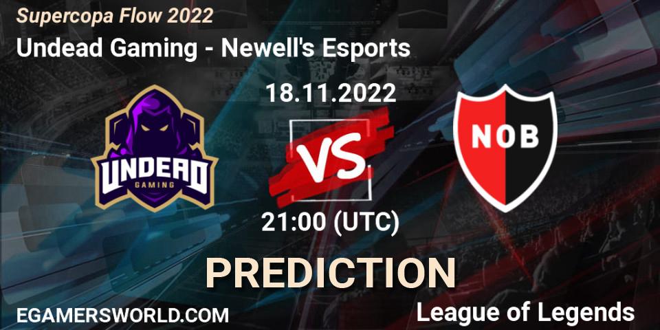 Undead Gaming contre Newell's Esports : prédiction de match. 18.11.2022 at 21:00. LoL, Supercopa Flow 2022
