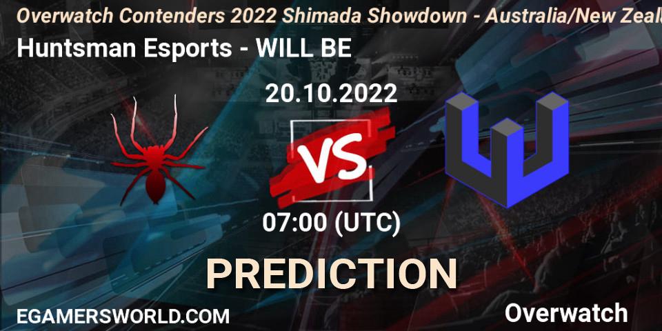 Huntsman Esports contre WILL BE : prédiction de match. 20.10.2022 at 07:00. Overwatch, Overwatch Contenders 2022 Shimada Showdown - Australia/New Zealand - October