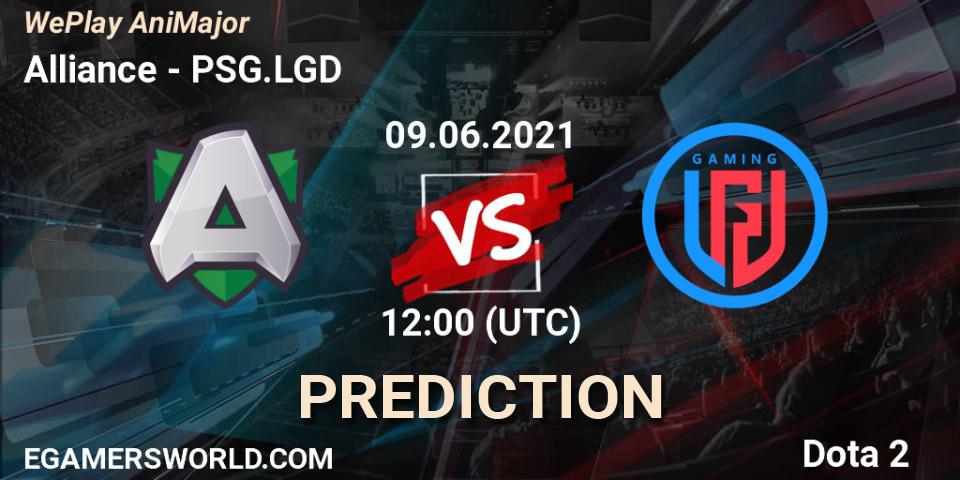 Alliance contre PSG.LGD : prédiction de match. 09.06.2021 at 12:01. Dota 2, WePlay AniMajor 2021