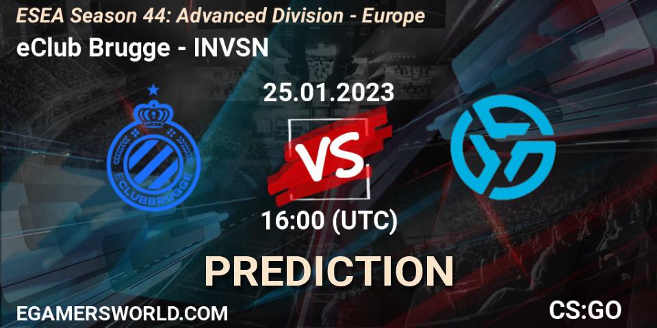eClub Brugge contre INVSN : prédiction de match. 30.01.23. CS2 (CS:GO), ESEA Season 44: Advanced Division - Europe